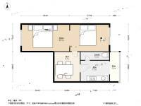 新辰里2室1厅1卫58.7㎡户型图