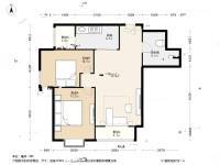 碧鸿海悦园2室1厅1卫88㎡户型图