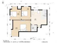 碧鸿海悦园3室1厅1卫107.6㎡户型图