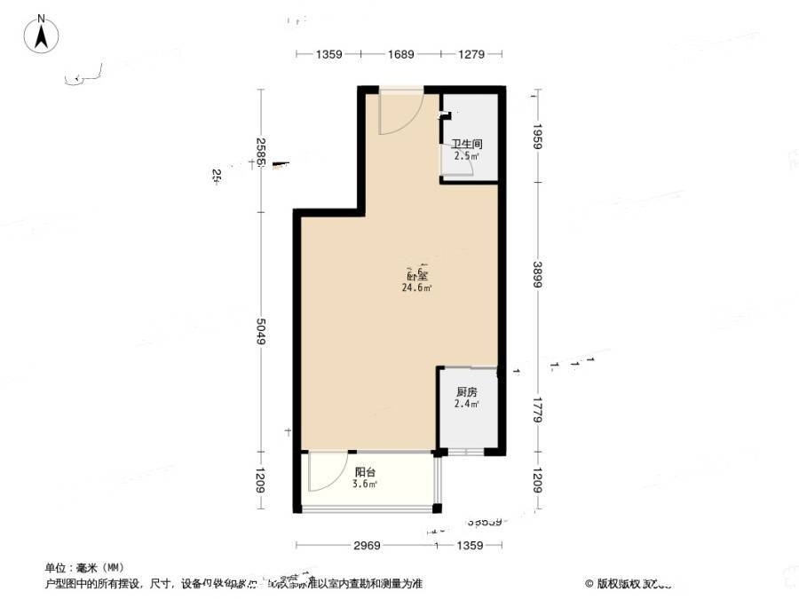 古城天下1室1厅1卫41.1㎡户型图