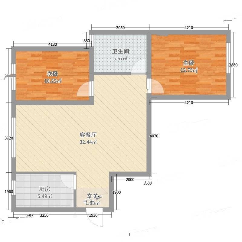 华通和平海岸二期2室0厅0卫93㎡户型图