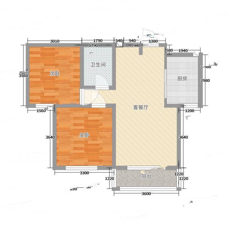 香海滨城2室0厅0卫80㎡户型图