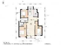 万达华府二期3室1厅2卫142.1㎡户型图