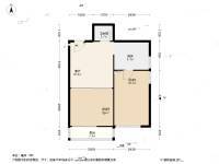 靠山巷2室1厅1卫49.7㎡户型图