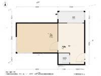 靠山巷1室1厅1卫36.4㎡户型图