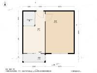 靠山巷1室1厅1卫37.1㎡户型图