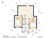 靠山巷2室1厅1卫76.7㎡户型图