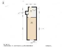 香周路1室1厅1卫37.7㎡户型图