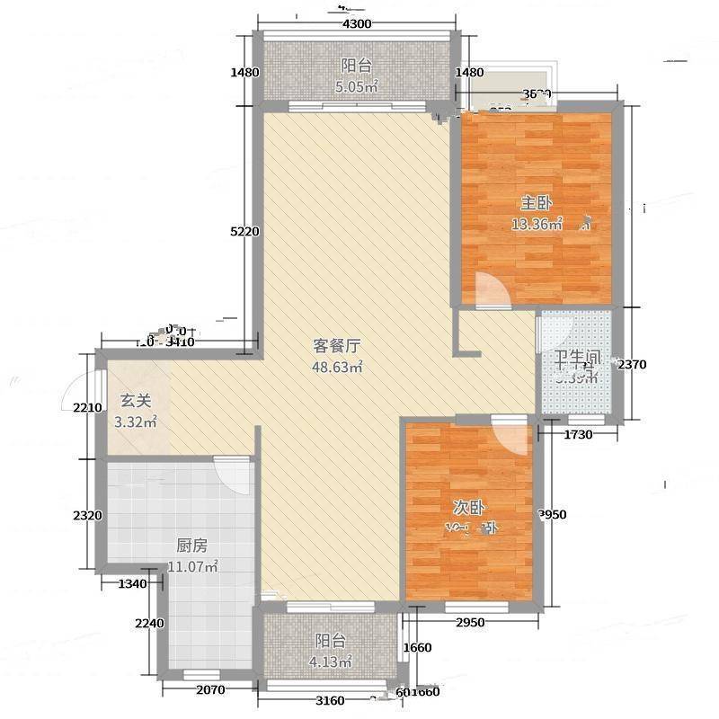 亲海园2室0厅0卫120㎡户型图