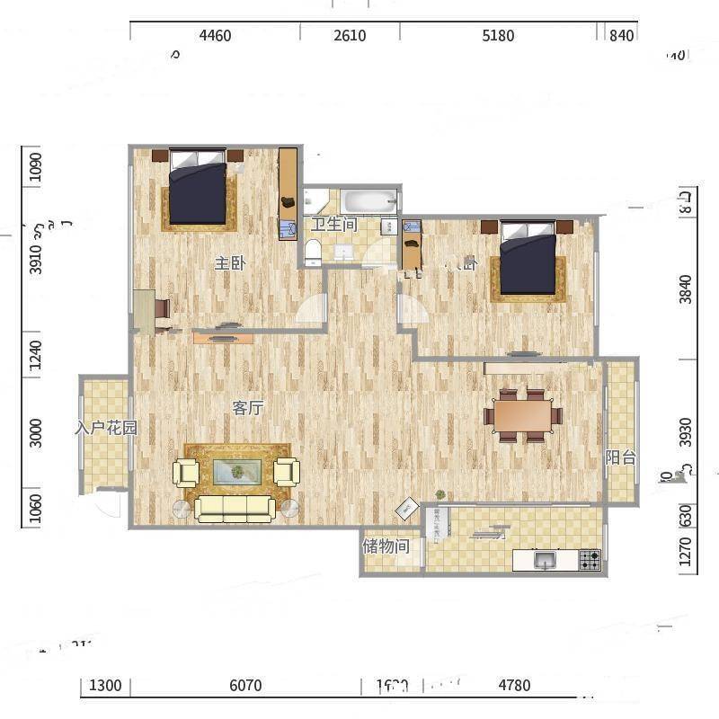 亲海园2室0厅0卫162㎡户型图