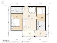 金源北里2室1厅1卫66.2㎡户型图