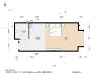 万国宫馆三期1室0厅1卫39.4㎡户型图