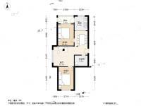 名贵山庄青年公寓2室1厅1卫65.7㎡户型图