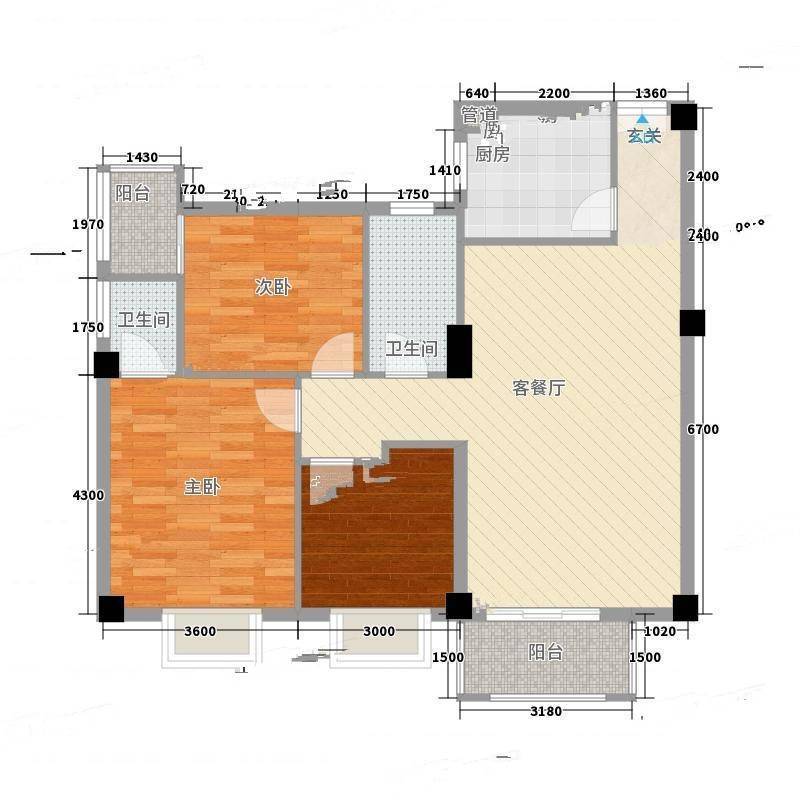 水岸车影3室0厅0卫113㎡户型图