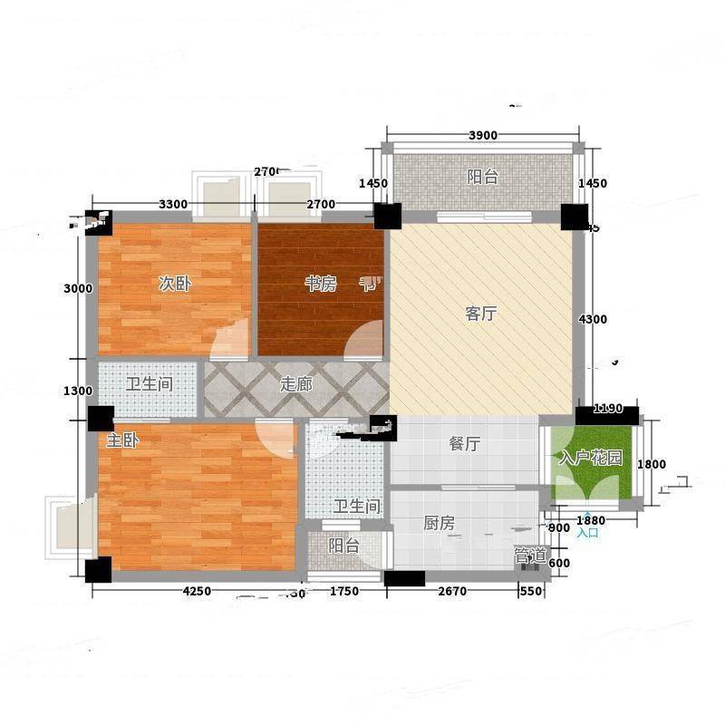 水岸车影3室0厅0卫103㎡户型图