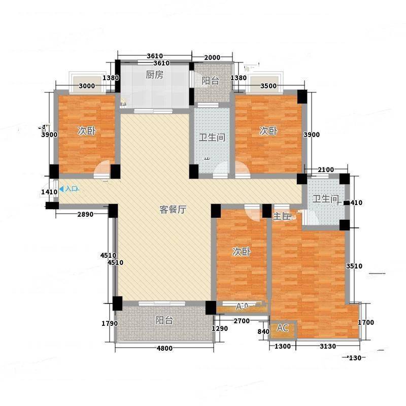 盛世中华城4室0厅0卫179㎡户型图