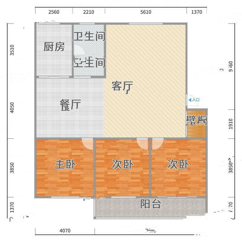 新海花园3室0厅0卫161㎡户型图