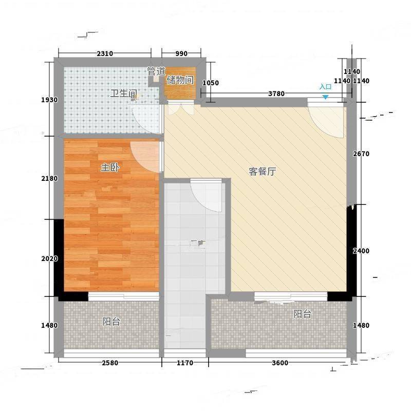 月光蝴蝶花园1室0厅0卫67㎡户型图