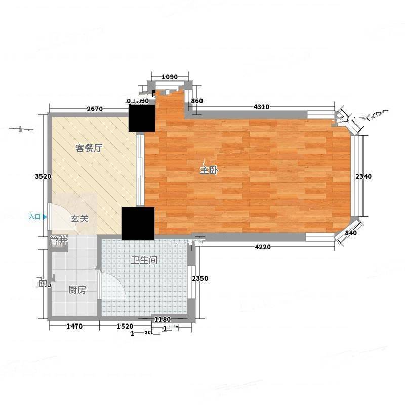 城市梦想家1室0厅0卫53㎡户型图