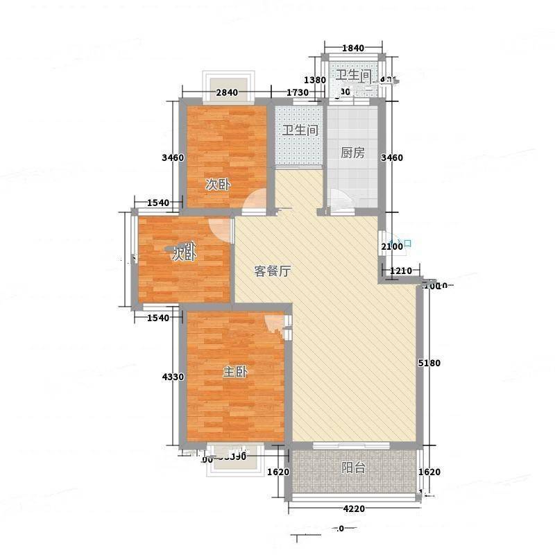 明珠万福家园3室0厅0卫111㎡户型图