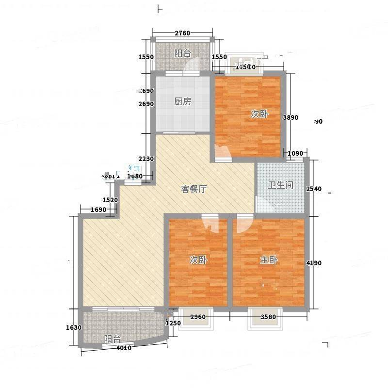 明珠万福家园3室0厅0卫124㎡户型图