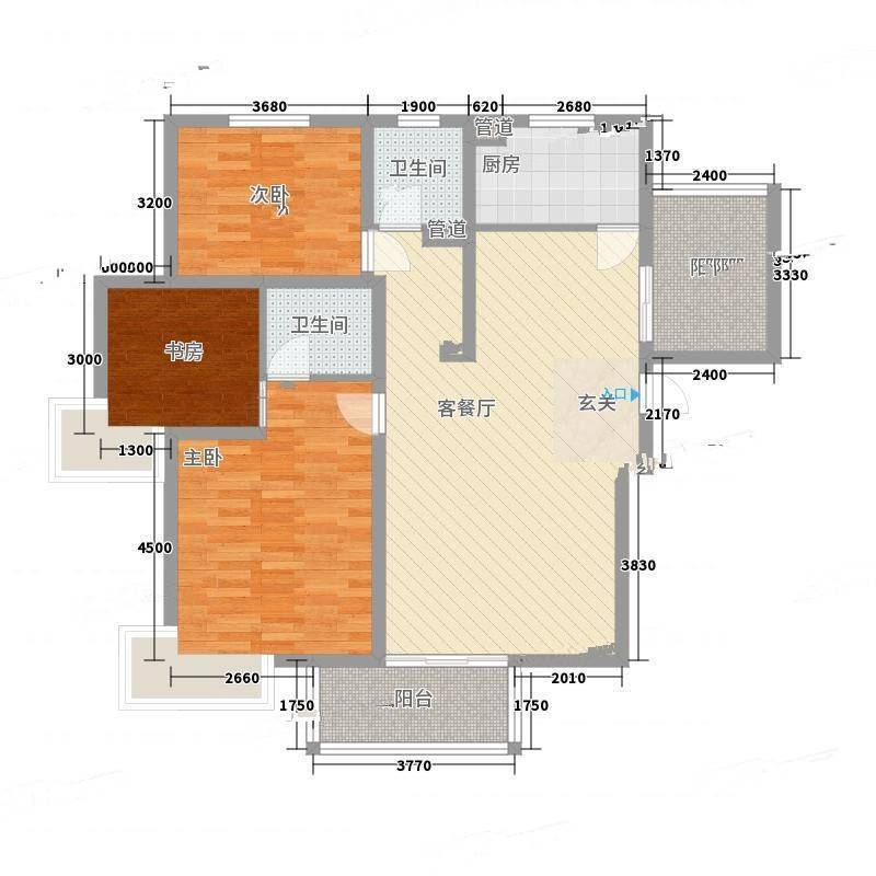 建院未来城3室0厅0卫132㎡户型图