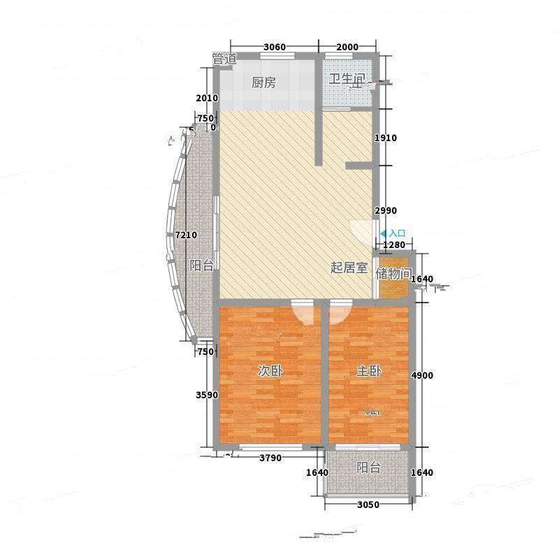 中德新家2室0厅0卫121㎡户型图