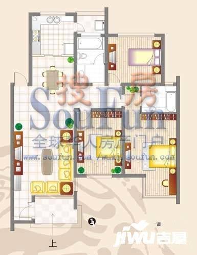 龙栖湾3室2厅2卫145㎡户型图