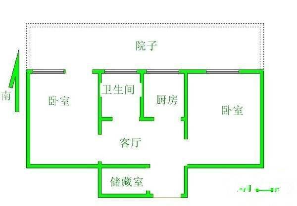 风华里2室1厅1卫66㎡户型图