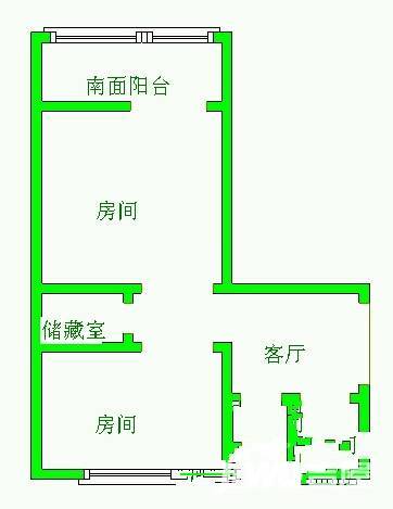 风华里2室1厅1卫66㎡户型图