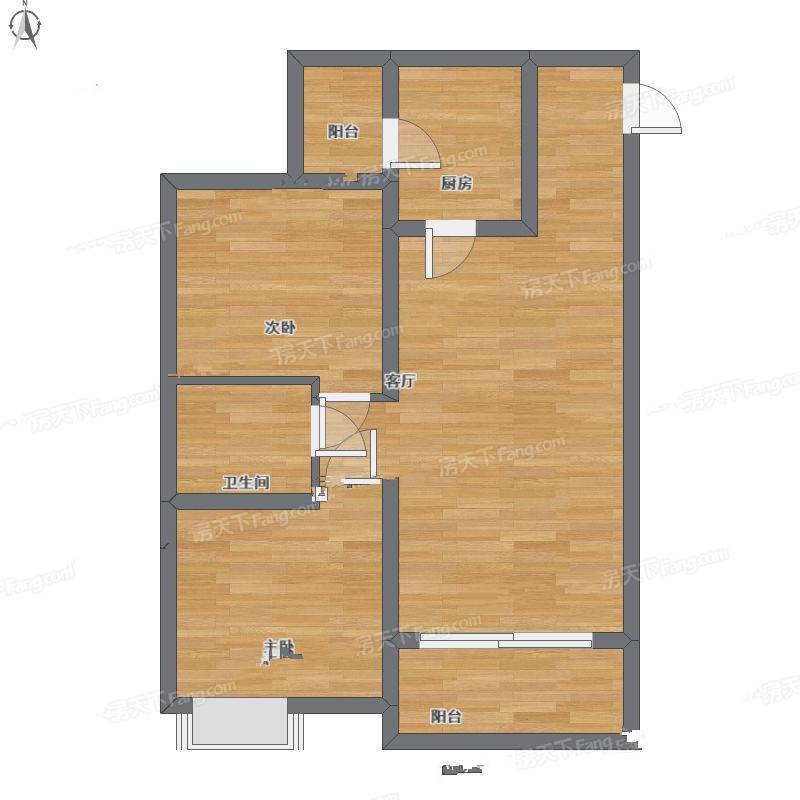 风华里2室1厅0卫56㎡户型图