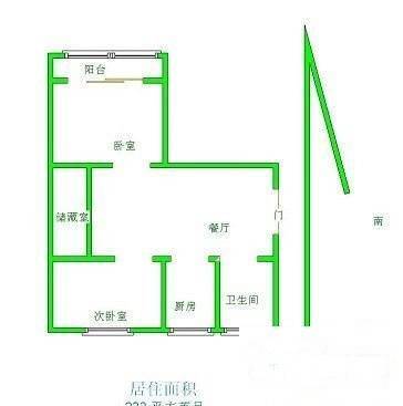 育才弄2室1厅1卫60㎡户型图