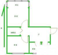 金海里2室2厅1卫68㎡户型图