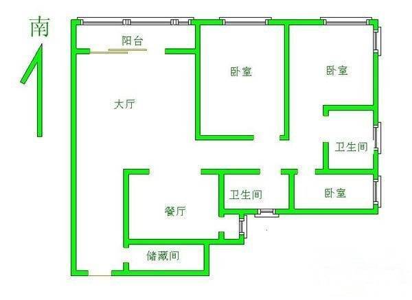 新世纪花园3室2厅2卫138㎡户型图