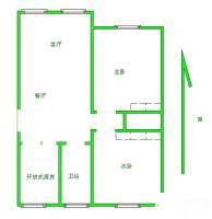 新世纪花园2室2厅1卫108㎡户型图