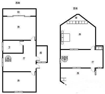 五爱家园3室1厅1卫60㎡户型图