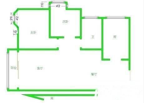 纯翠香山2室2厅1卫106㎡户型图