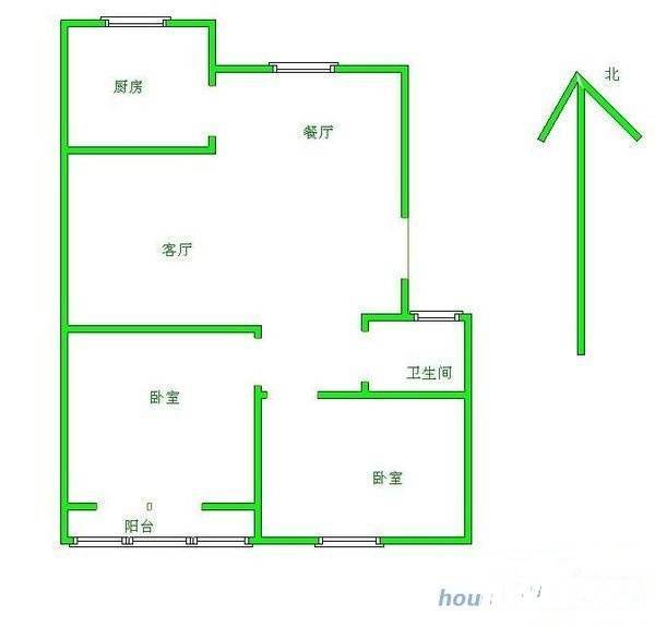 春潮花园二期2室2厅1卫89㎡户型图