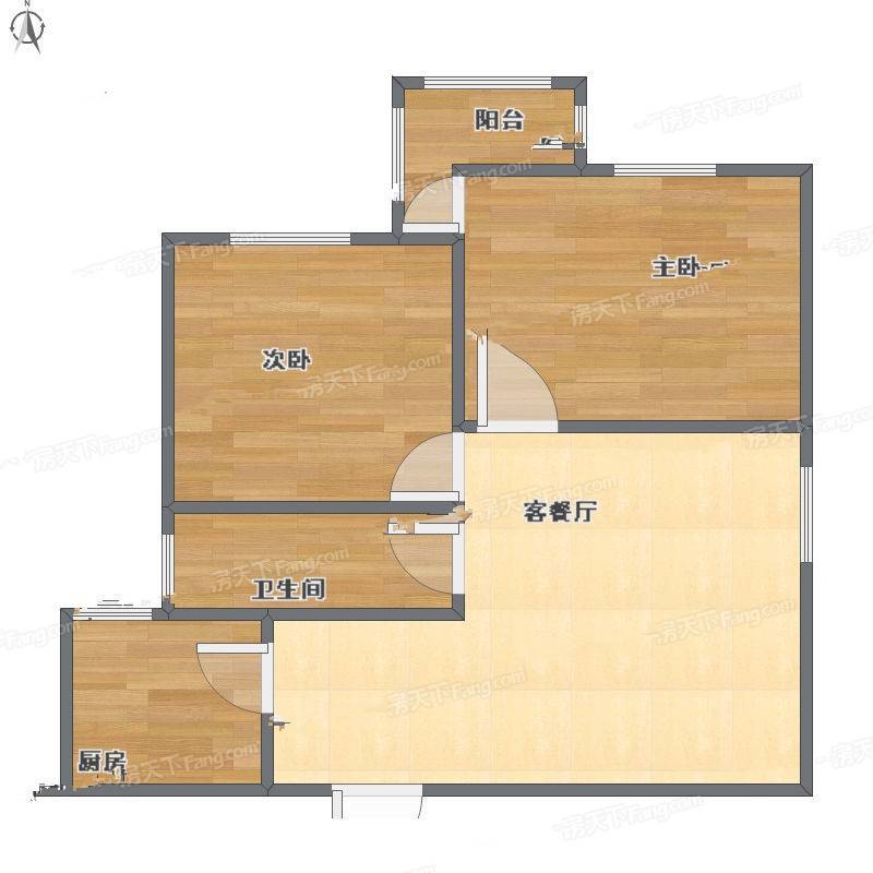 春潮花园二期2室2厅0卫42㎡户型图