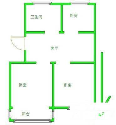 红旗花园2室2厅1卫95㎡户型图