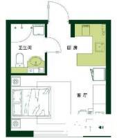 鸿泰苑1室1厅1卫64㎡户型图