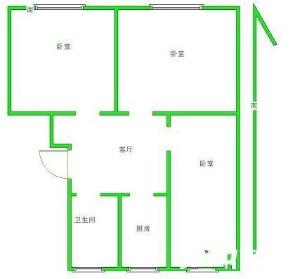 金锡苑3室1厅1卫95㎡户型图