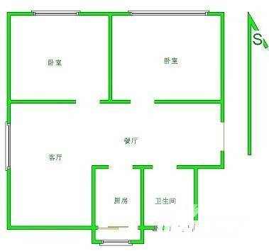 金锡苑2室2厅1卫120㎡户型图