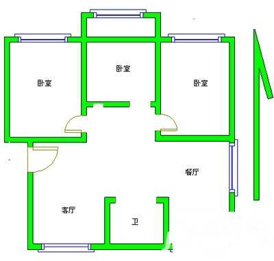 春江花园二期3室2厅2卫141㎡户型图