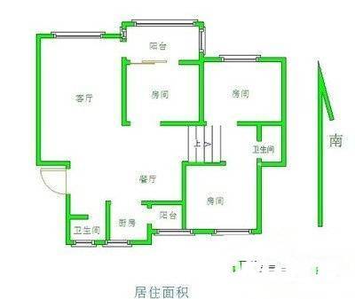 春江花园二期3室2厅2卫141㎡户型图