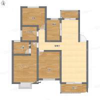 嘉园小区3室2厅0卫105㎡户型图