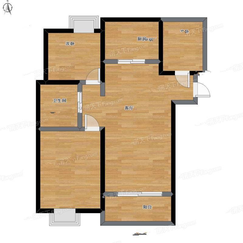 恒达中环国际住宅3室1厅0卫87㎡户型图