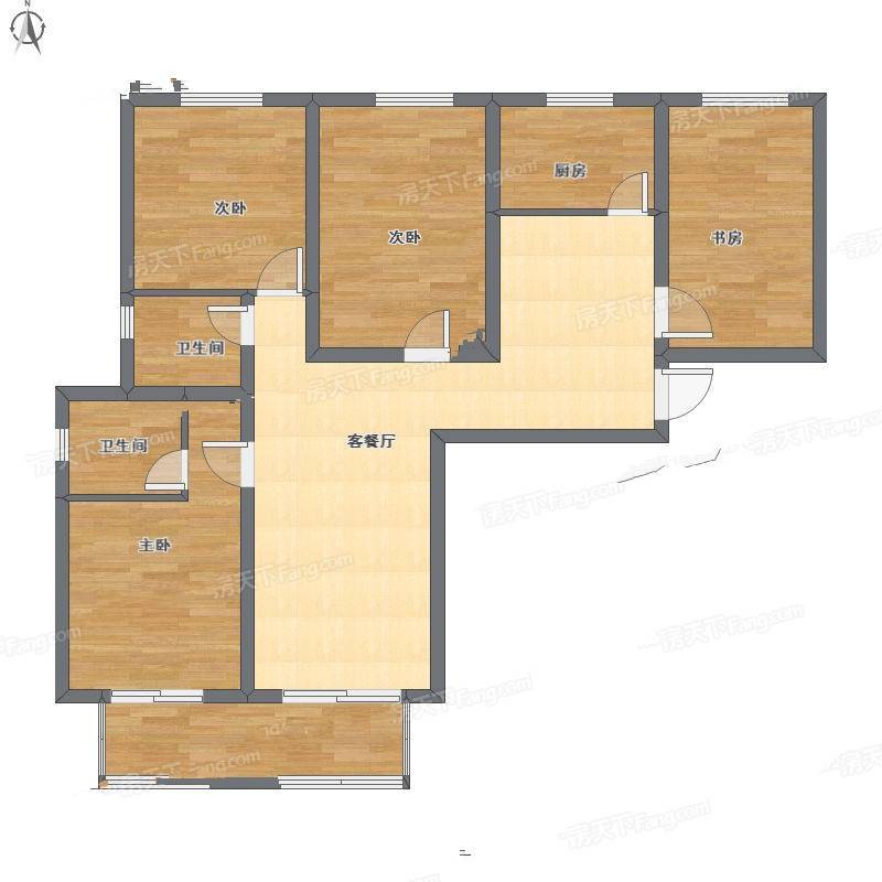 恒达中环国际住宅3室2厅0卫114㎡户型图