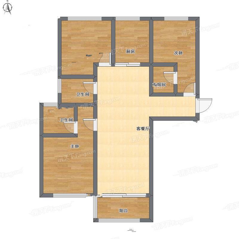 恒达中环国际住宅3室2厅0卫103㎡户型图