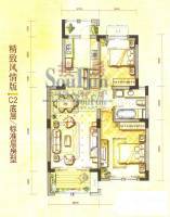 嘉洲花园洋房2室2厅1卫87.3㎡户型图